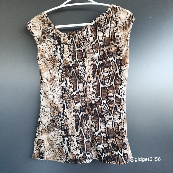 NWOT  LAUNDRY BY SHELLI SEGAL FAUX SNAKESKIN SLEEVELESS TOP - SIZE XS - Picture 4 of 5
